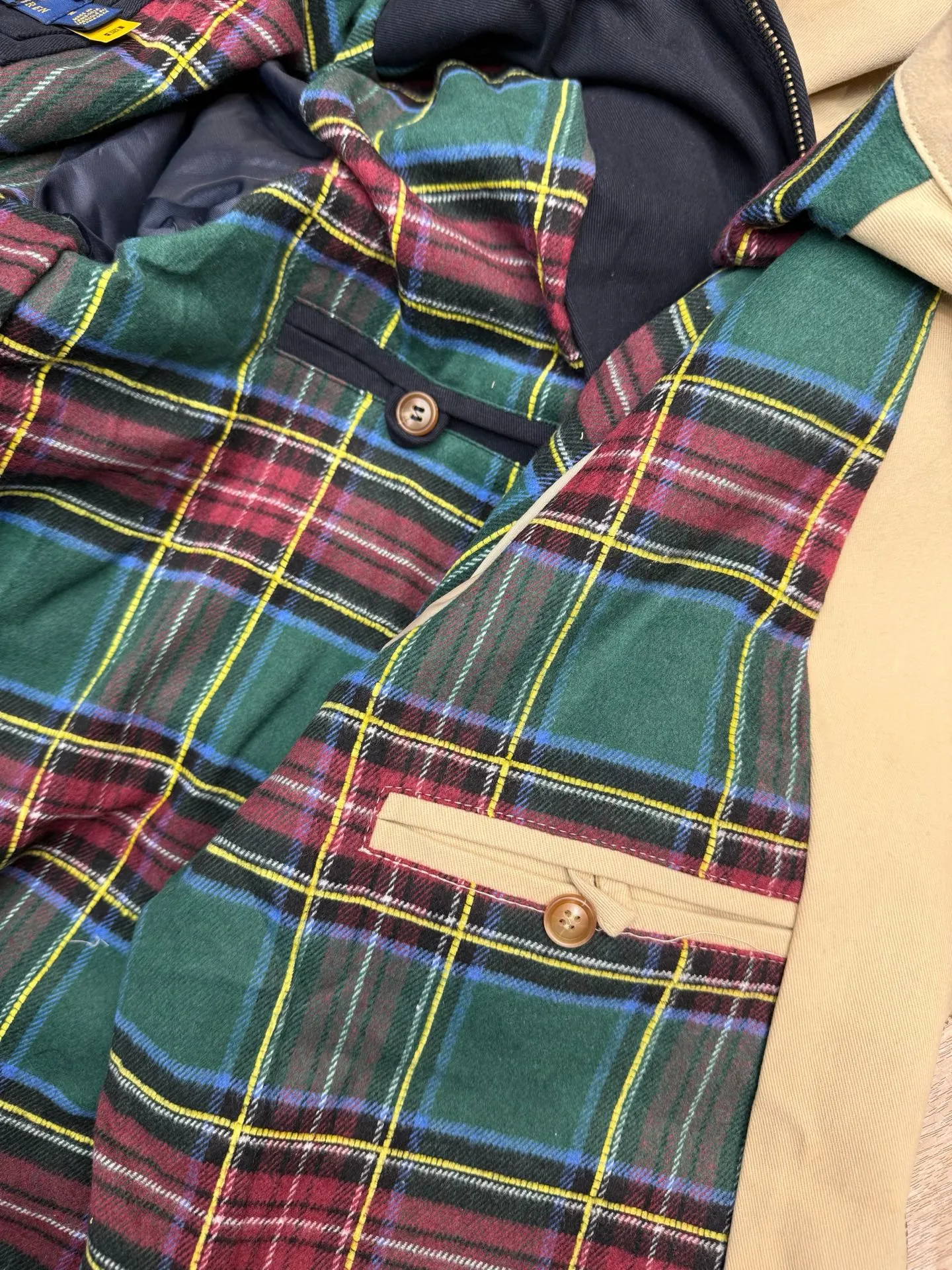 P360 Ralph Lauren·🇺🇸American high-end brand new color-blocked jacket ✅✅✅Ready stock Focus on quality and compare at will Size: S M L XL Color: Navy Khaki